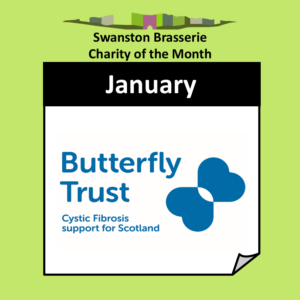 Logo of the Butterfly Trust showing a blue butterfly